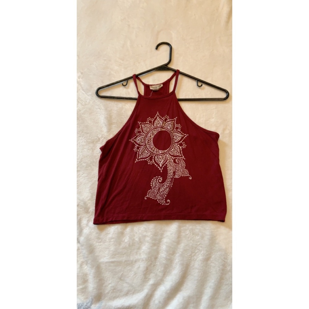 crew neck cropped tank top
